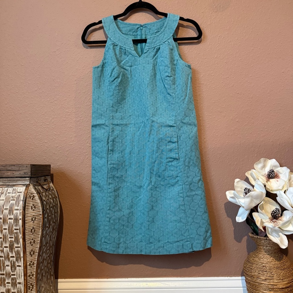 LOFT Teal Textured Midi Dress